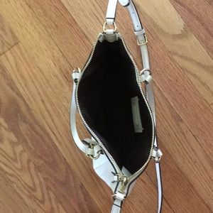 Signature Coach Handbag, White Pebble